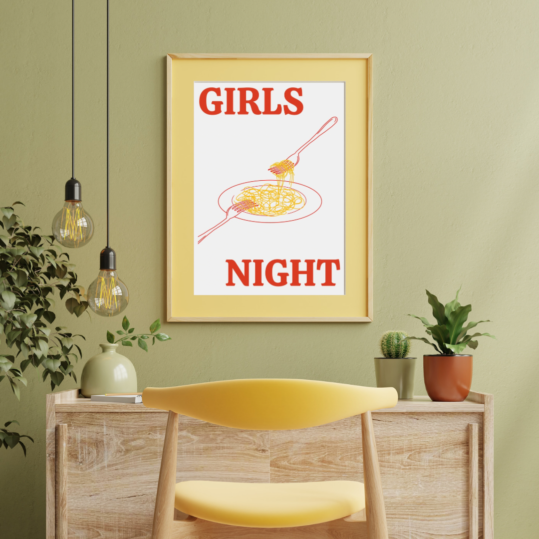 Girls Night – Fun Wall Art Print | Matte Finish | A5, A4, A3 & A2