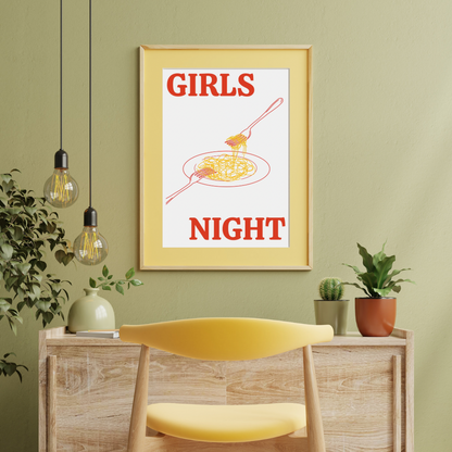 Girls Night – Fun Wall Art Print | Matte Finish | A5, A4, A3 & A2