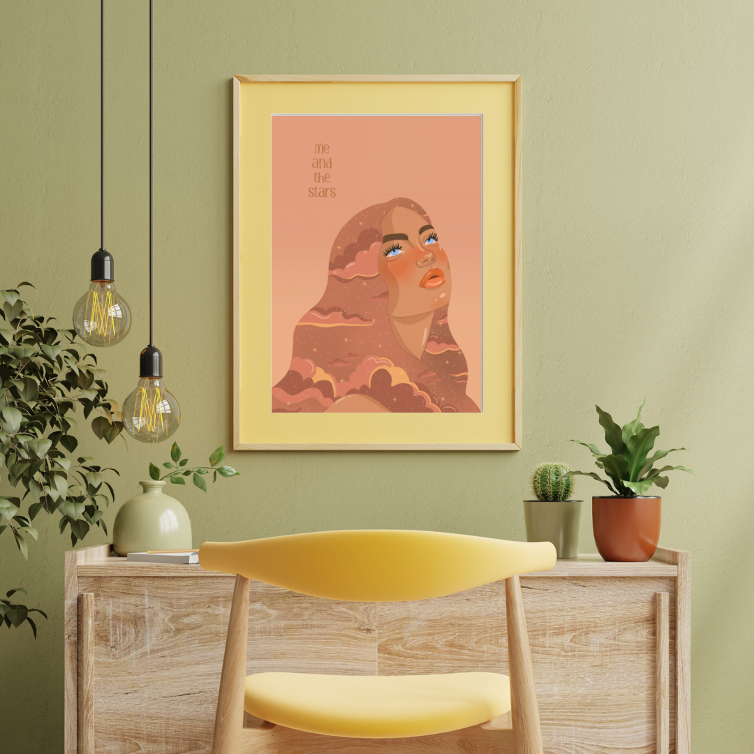 Me and the Stars – Celestial Art Print | Matte Finish | A5, A4, A3 & A2