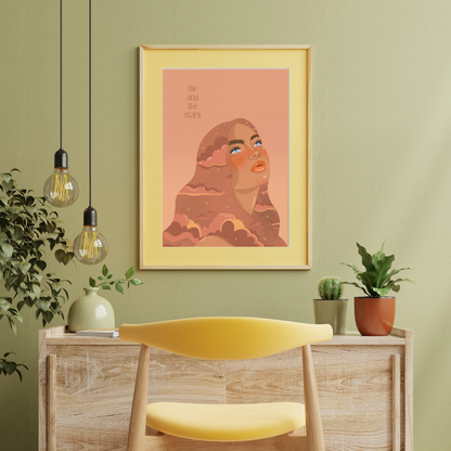 Me and the Stars – Celestial Art Print | Matte Finish | A5, A4, A3 & A2