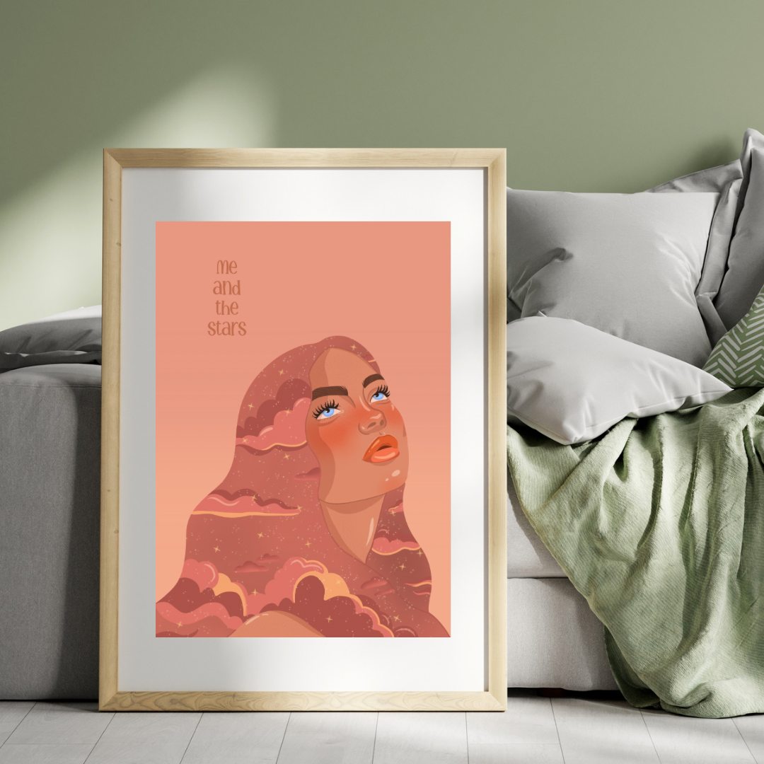 Me and the Stars – Celestial Art Print | Matte Finish | A5, A4, A3 & A2