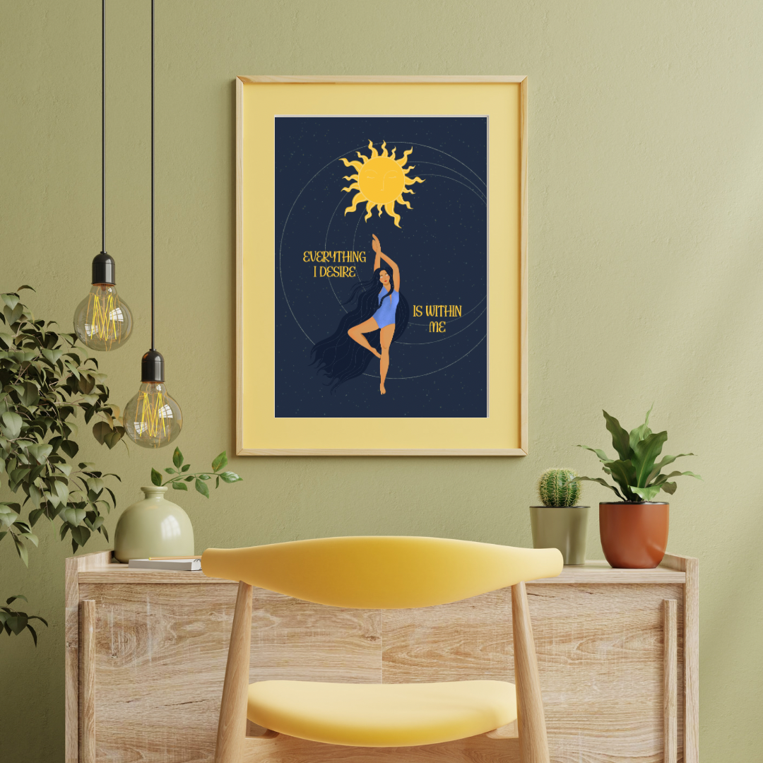 Desire – Figurative Art Print | Self-Love Wall Art | Matte Finish | A5, A4, A3 & A2