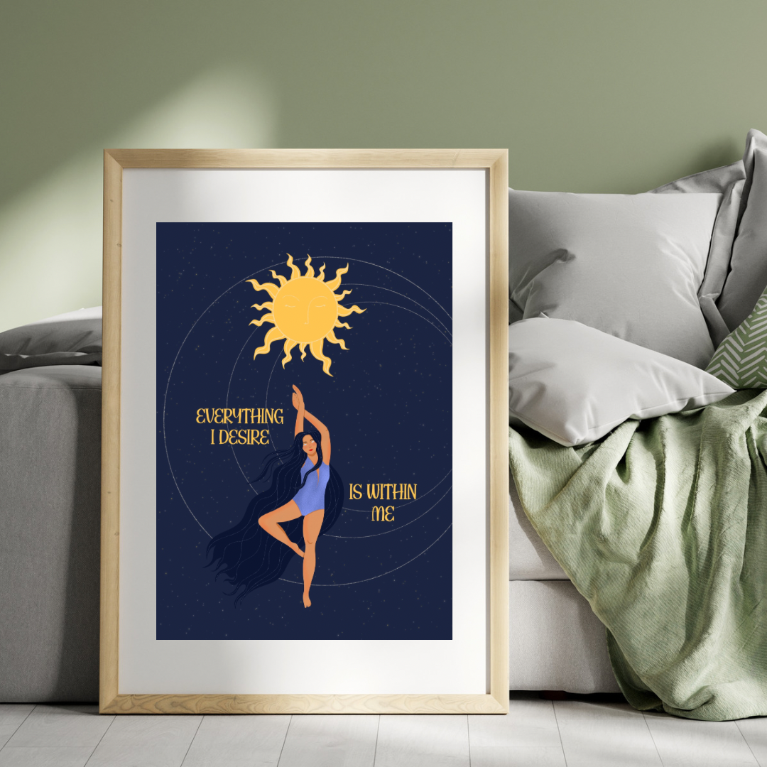 Desire – Figurative Art Print | Self-Love Wall Art | Matte Finish | A5, A4, A3 & A2